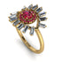 Halo Baguette Ruby Ring - Diana No. 10