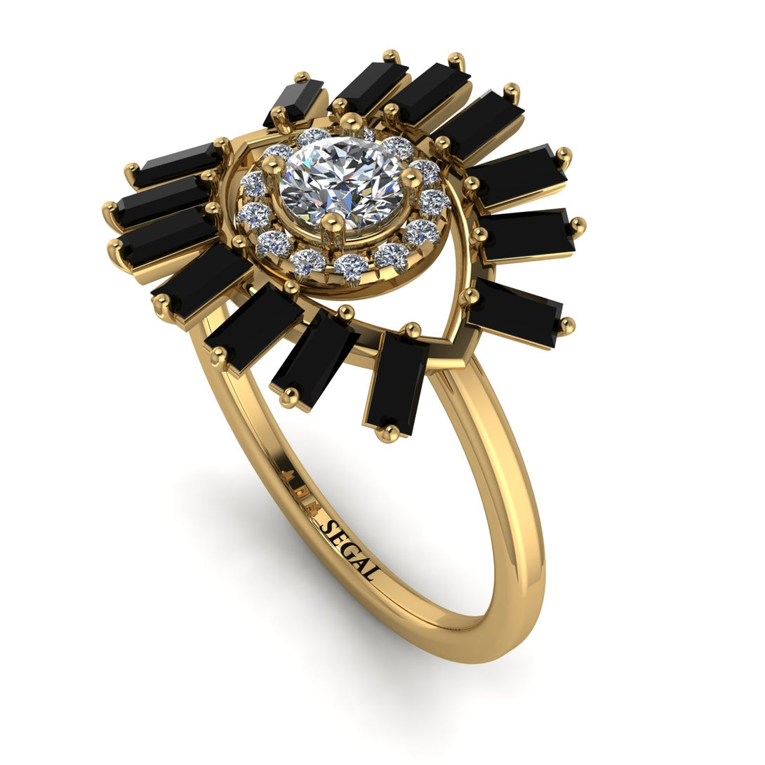 Halo Baguette Diamond Ring - Diana No. 31