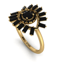 Halo Baguette Black Diamond Ring - Diana No. 37 image 1