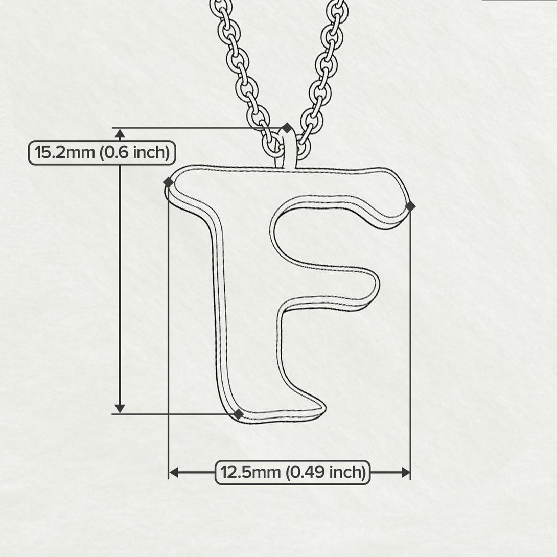 F - Letter Name Necklace Initial Necklace