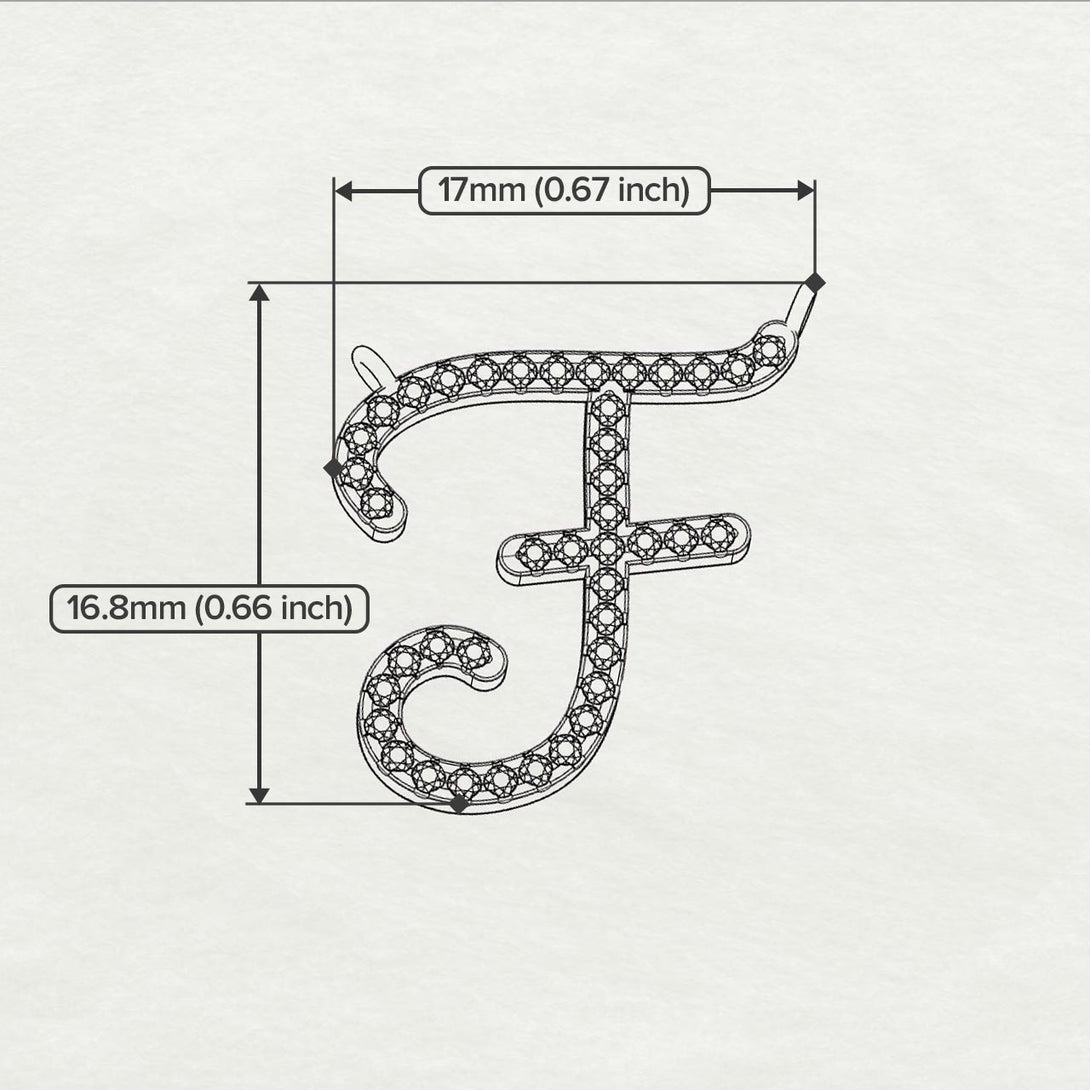 Diamond Gold Letter Necklace - F