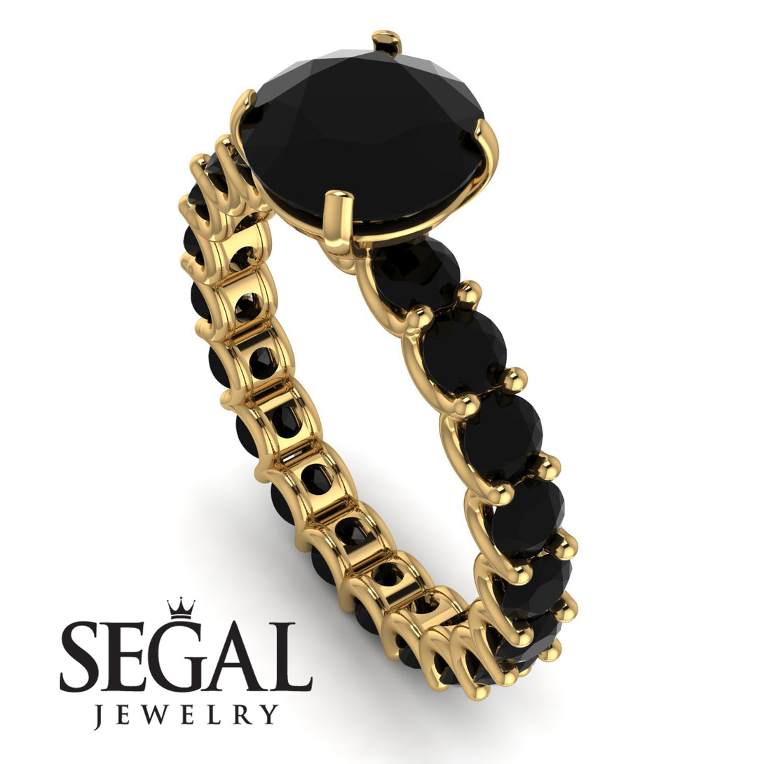 Fancy Black Diamond Engagement Ring - River No. 37