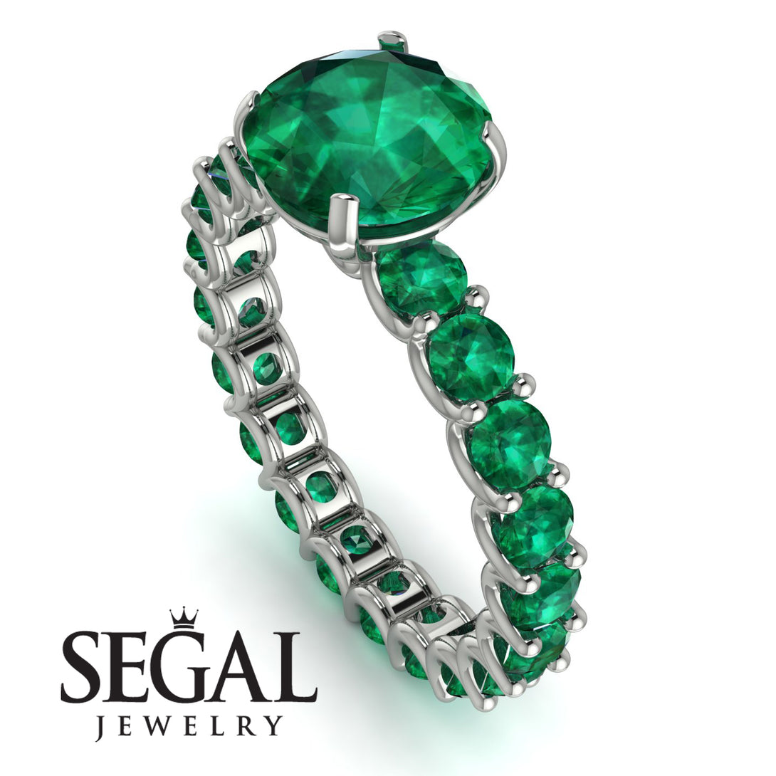 Fancy Emerald Engagement Ring - River No. 21