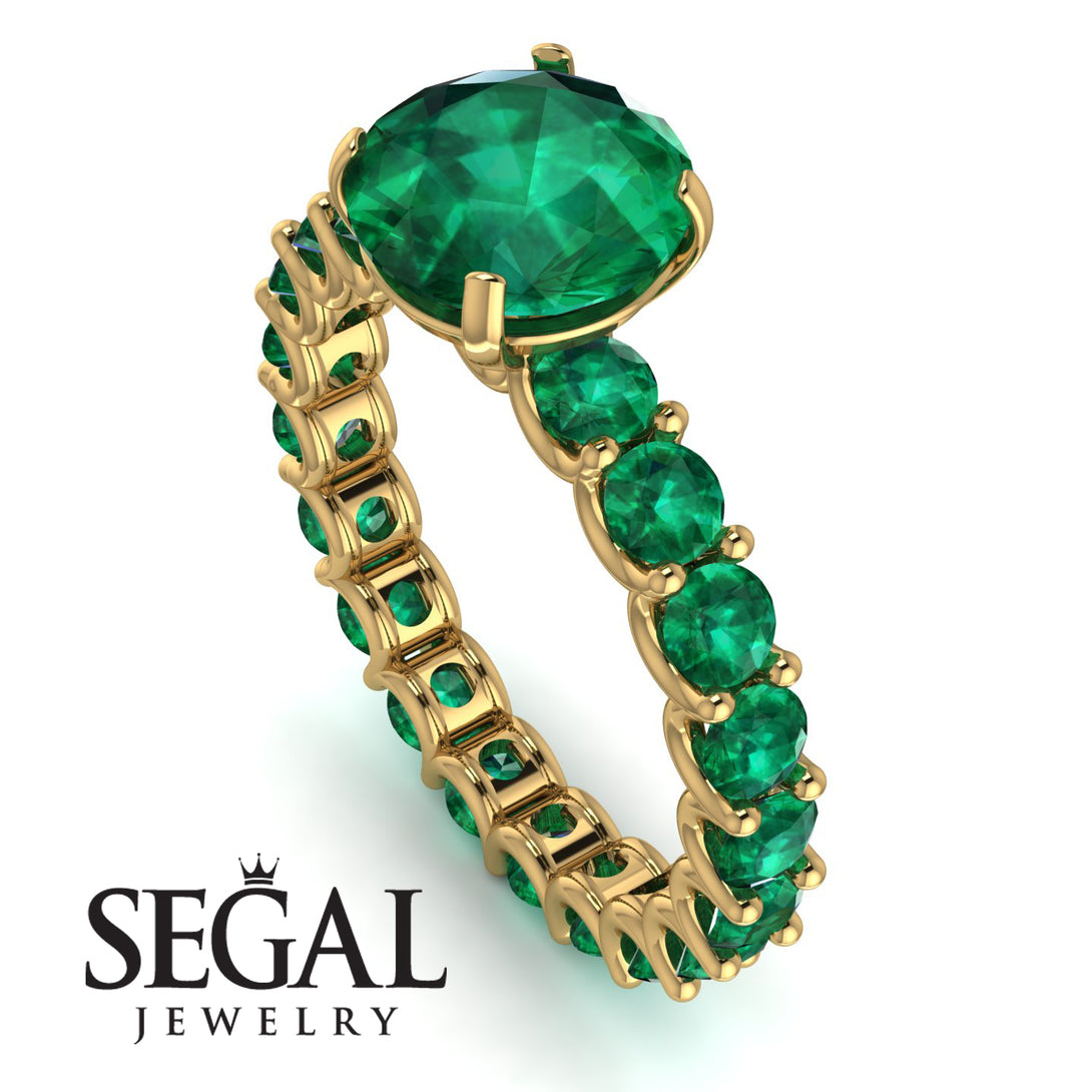 Fancy Emerald Engagement Ring - River No. 19
