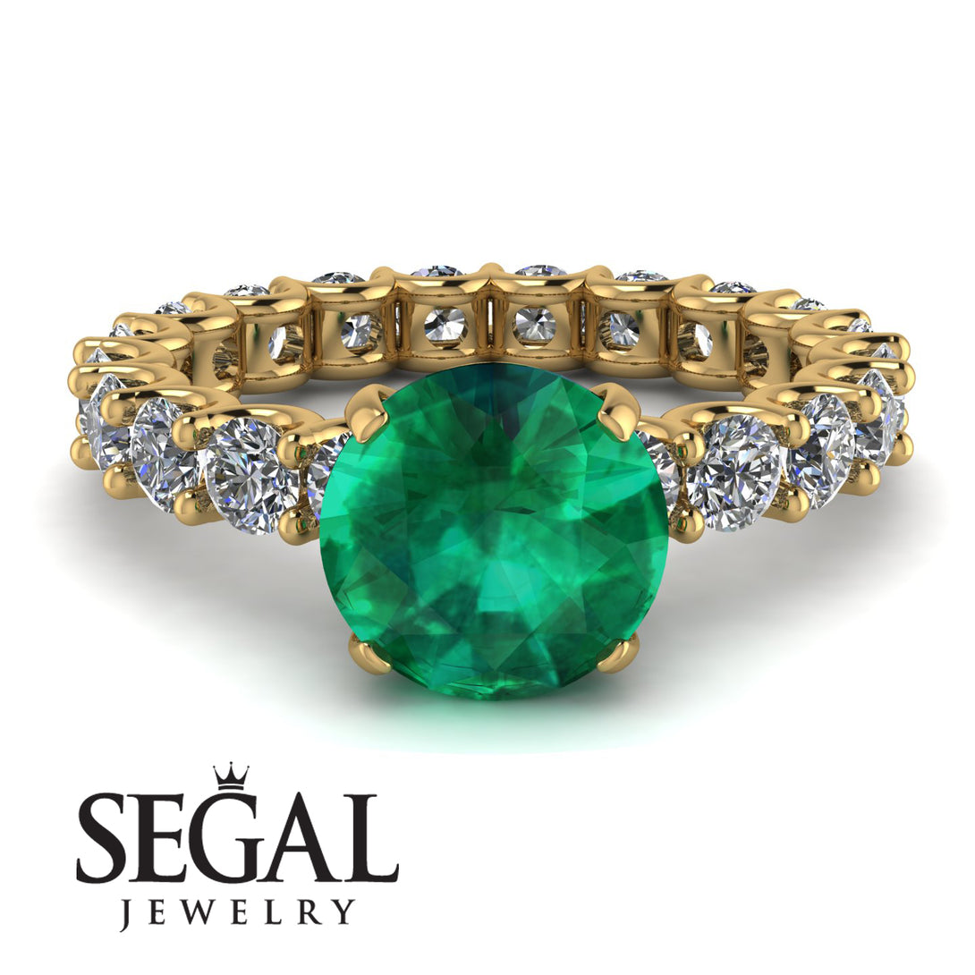 Fancy Emerald Engagement Ring - River No. 4