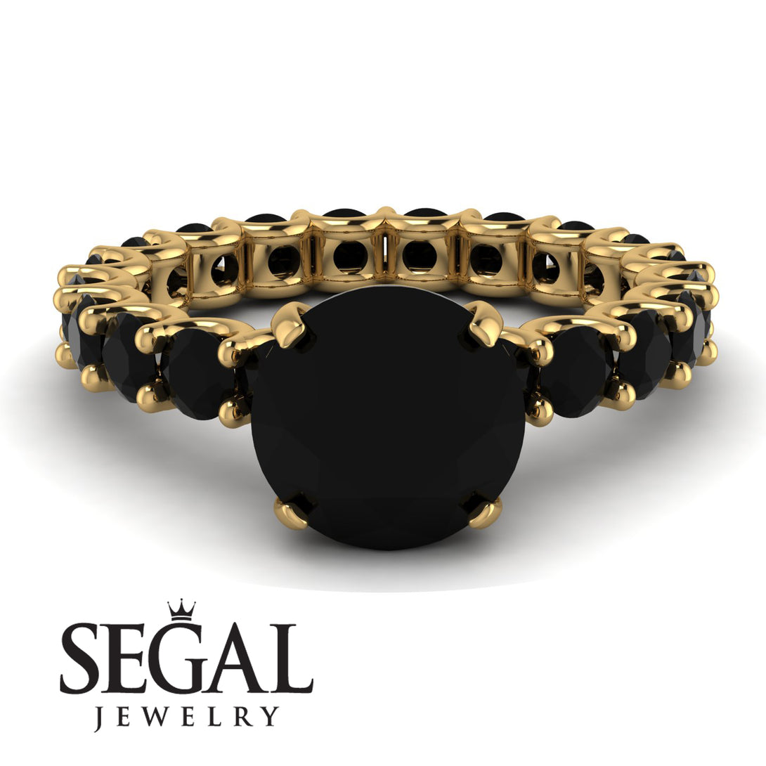 Fancy Black Diamond Engagement Ring - River No. 37
