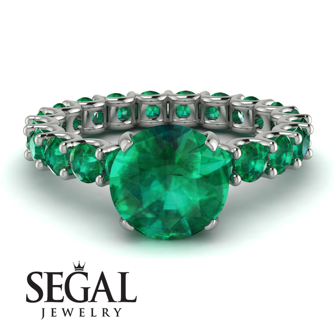 Fancy Emerald Engagement Ring - River No. 21