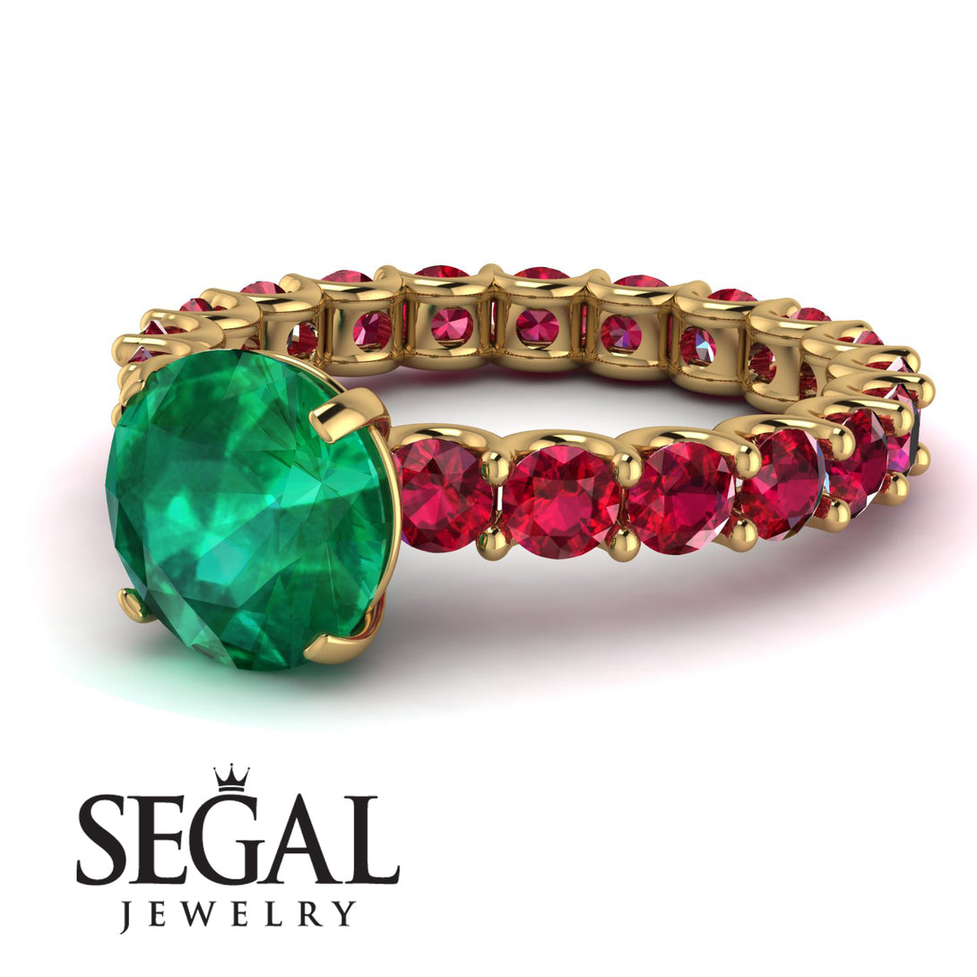 Fancy Emerald Engagement Ring - River No. 49