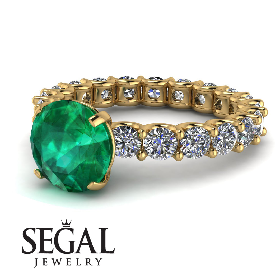 Fancy Emerald Engagement Ring - River No. 4