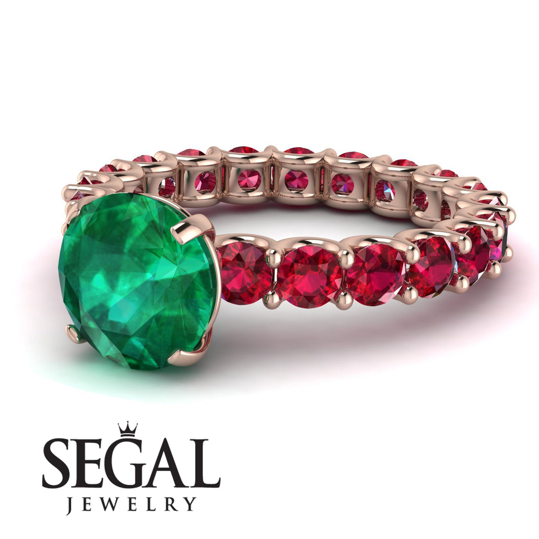 Fancy Emerald Engagement Ring - River No. 50