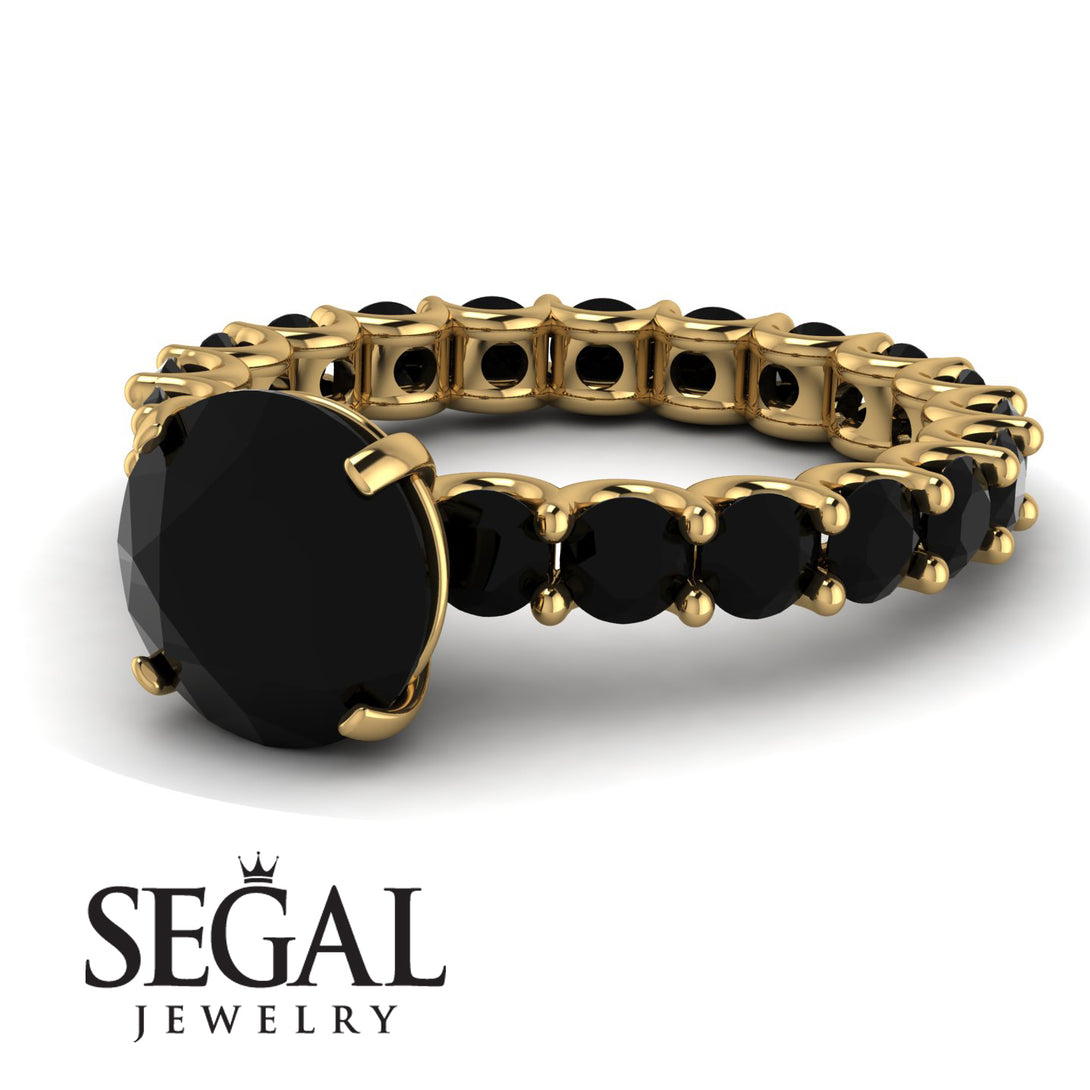 Fancy Black Diamond Engagement Ring - River No. 37