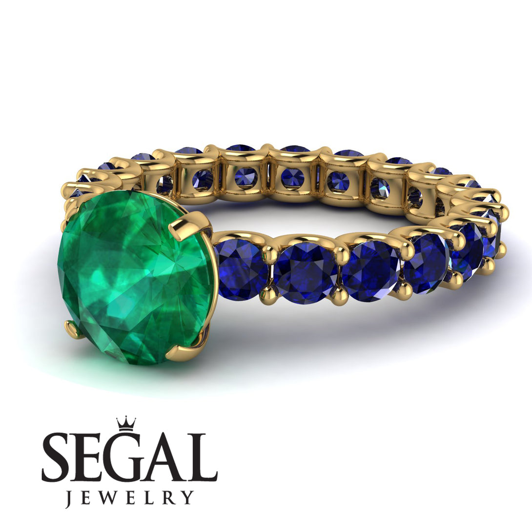 Fancy Emerald Engagement Ring - River No. 64