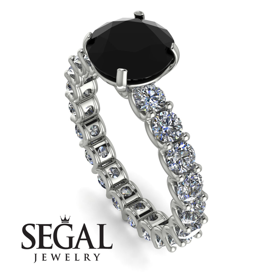Fancy Black Diamond Engagement Ring - River No. 9