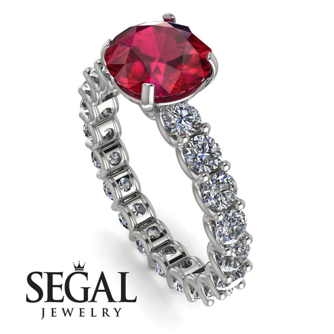 Fancy Ruby Engagement Ring - River No. 12