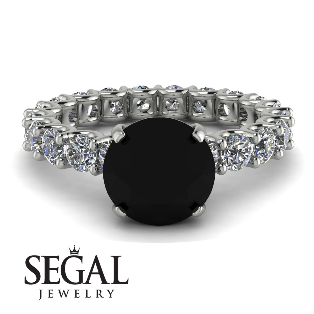 Fancy Black Diamond Engagement Ring - River No. 9