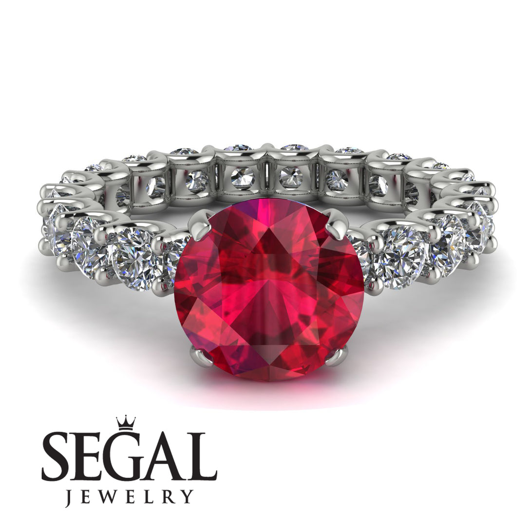 Fancy Ruby Engagement Ring - River No. 12