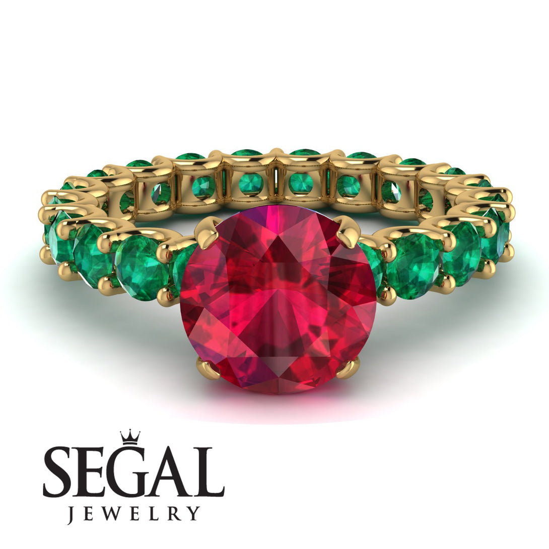 Fancy Ruby Engagement Ring - River No. 25