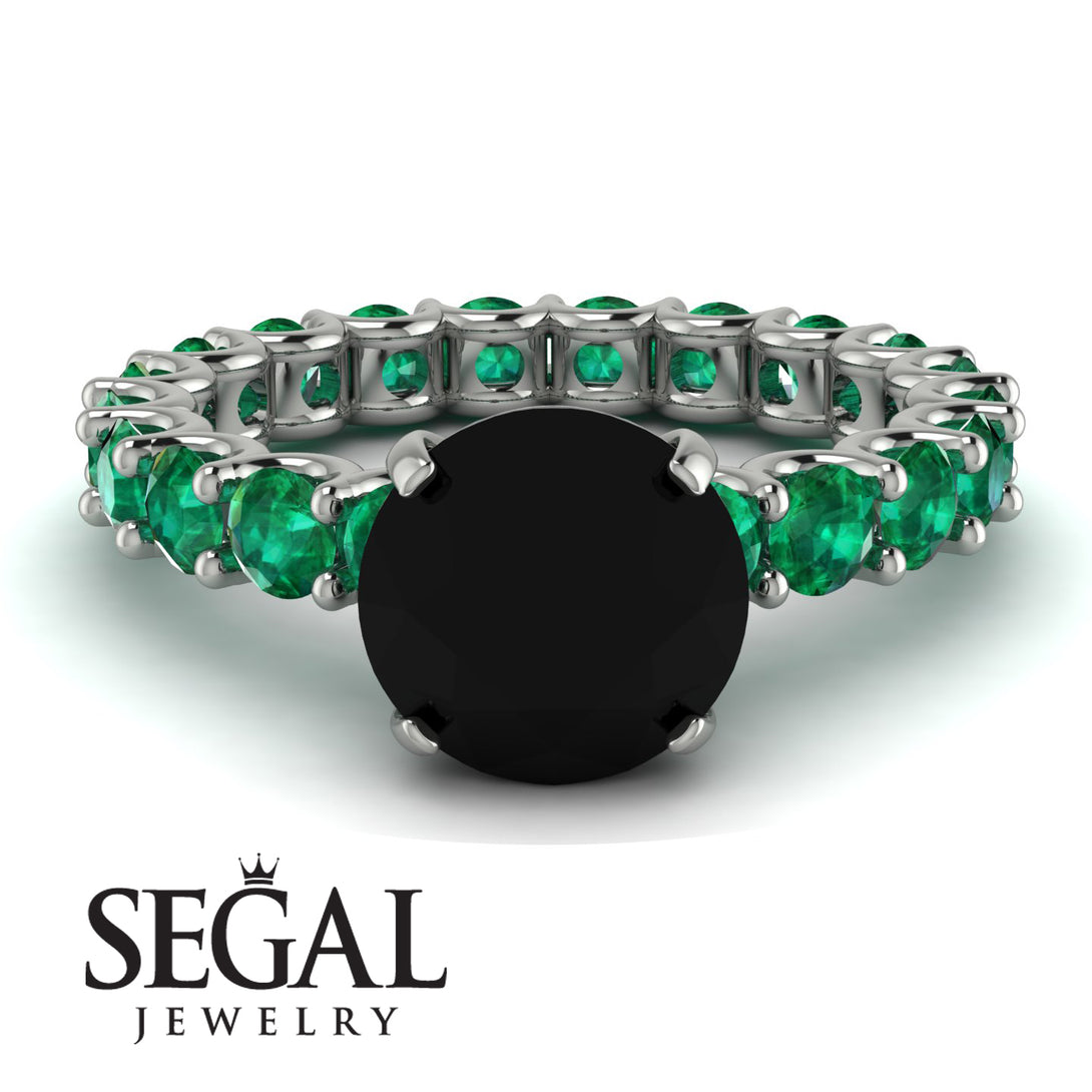 Fancy Black Diamond Engagement Ring - River No. 24