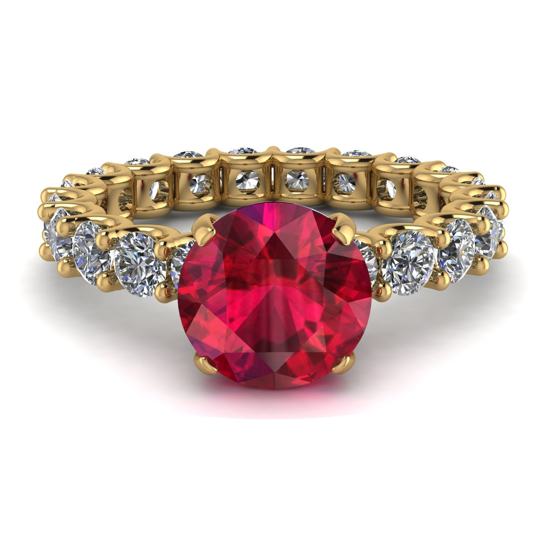 Fancy Ruby Engagement Ring - River No. 10