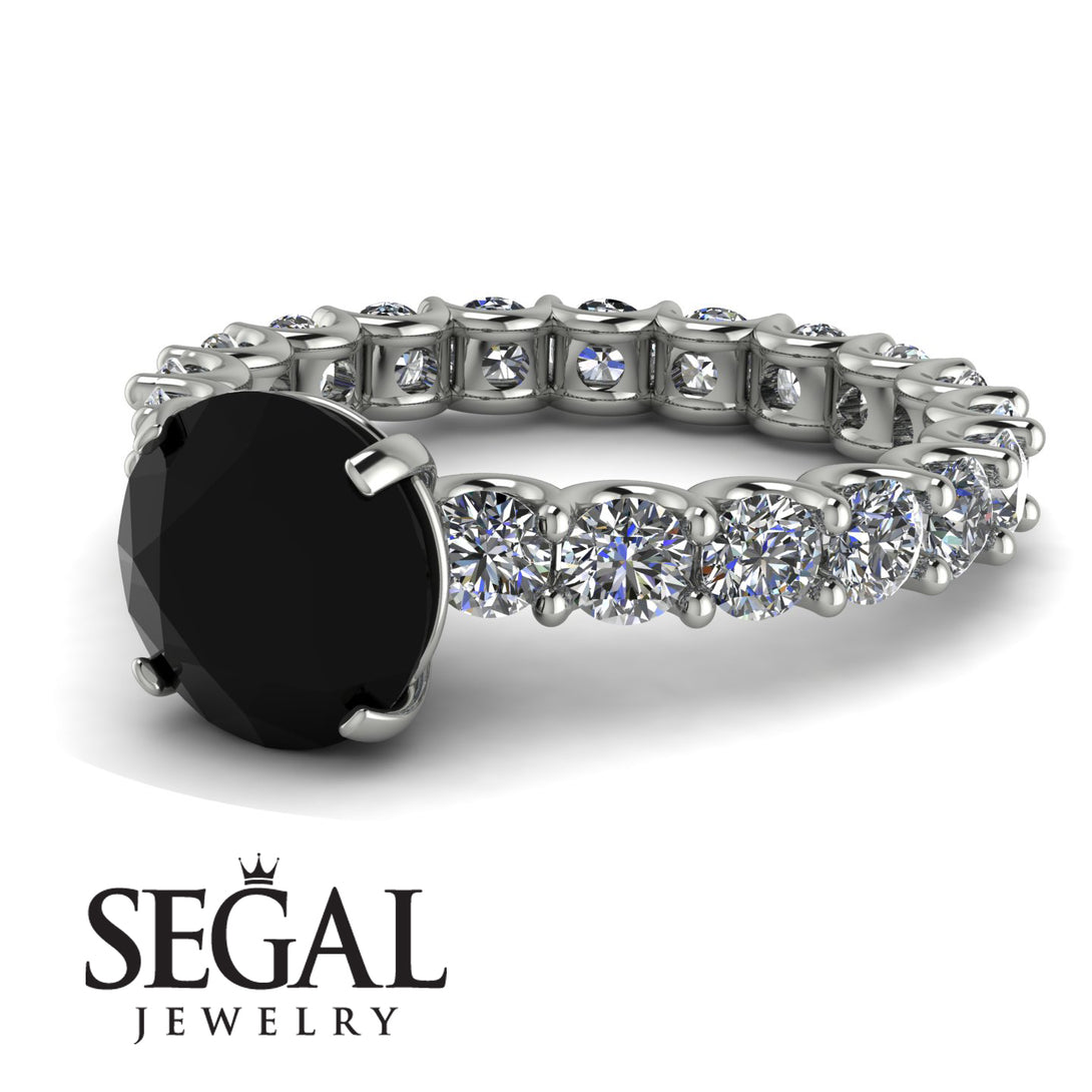 Fancy Black Diamond Engagement Ring - River No. 9