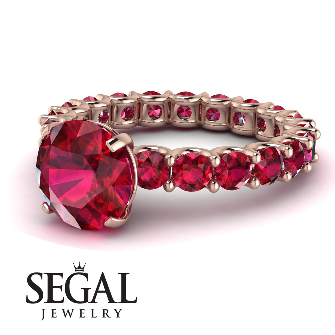 Fancy Ruby Engagement Ring - River No. 56