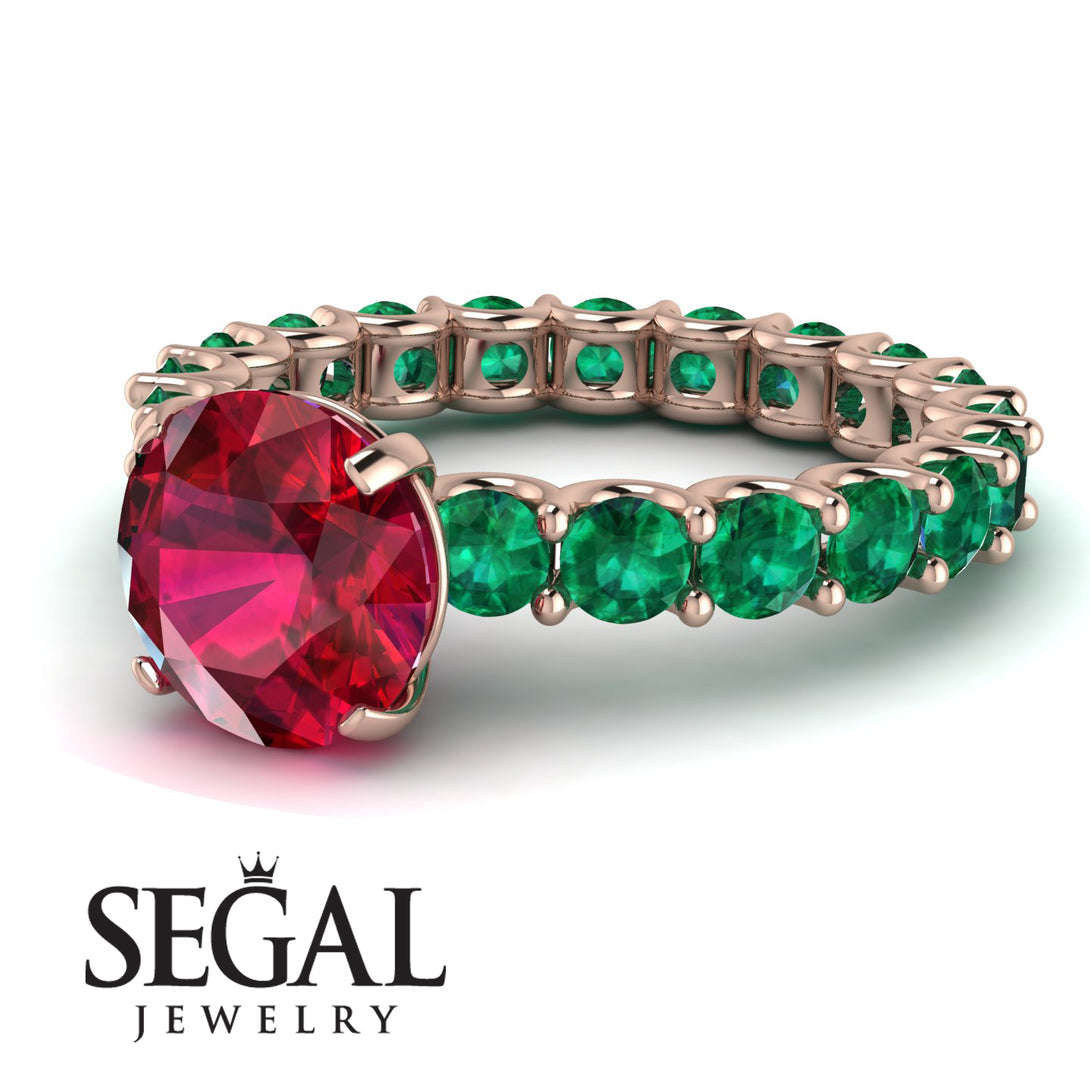 Fancy Ruby Engagement Ring - River No. 26