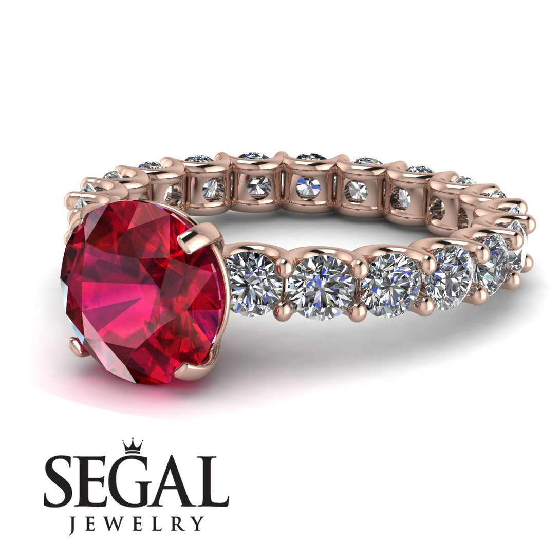 Fancy Ruby Engagement Ring - River No. 11