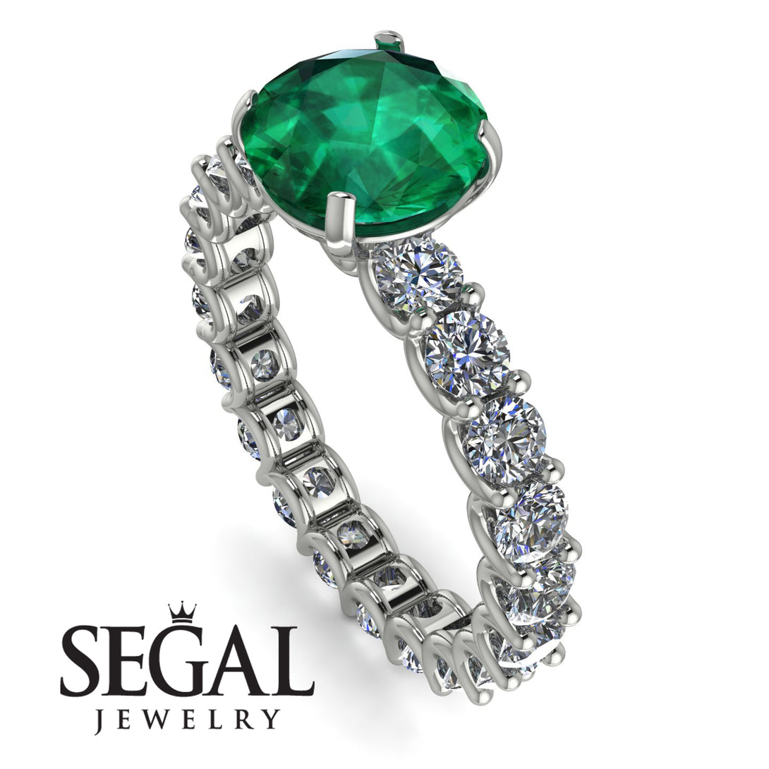Fancy Emerald Engagement Ring - River No. 6