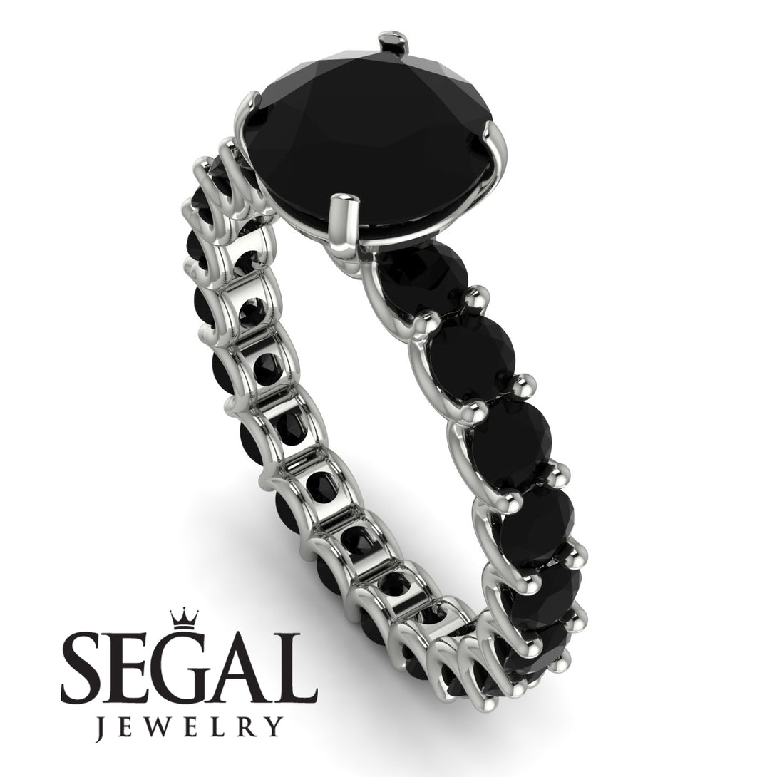 Fancy Black Diamond Engagement Ring - River No. 39