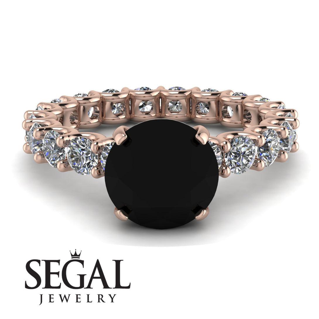 Fancy Black Diamond Engagement Ring - River No. 8
