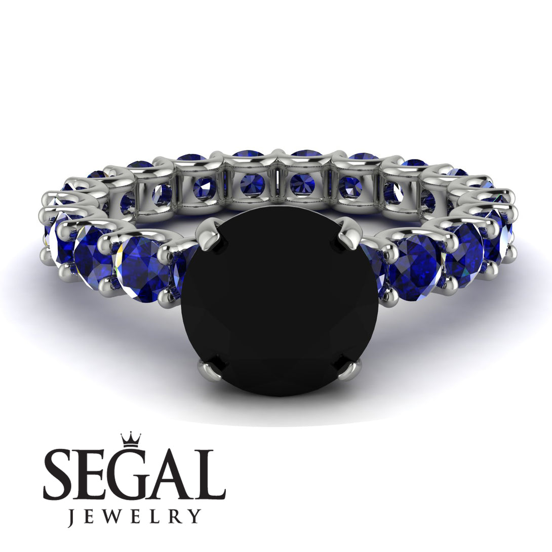 Fancy Black Diamond Engagement Ring - River No. 69