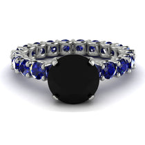 Fancy Black Diamond Engagement Ring - River No. 69 image 1