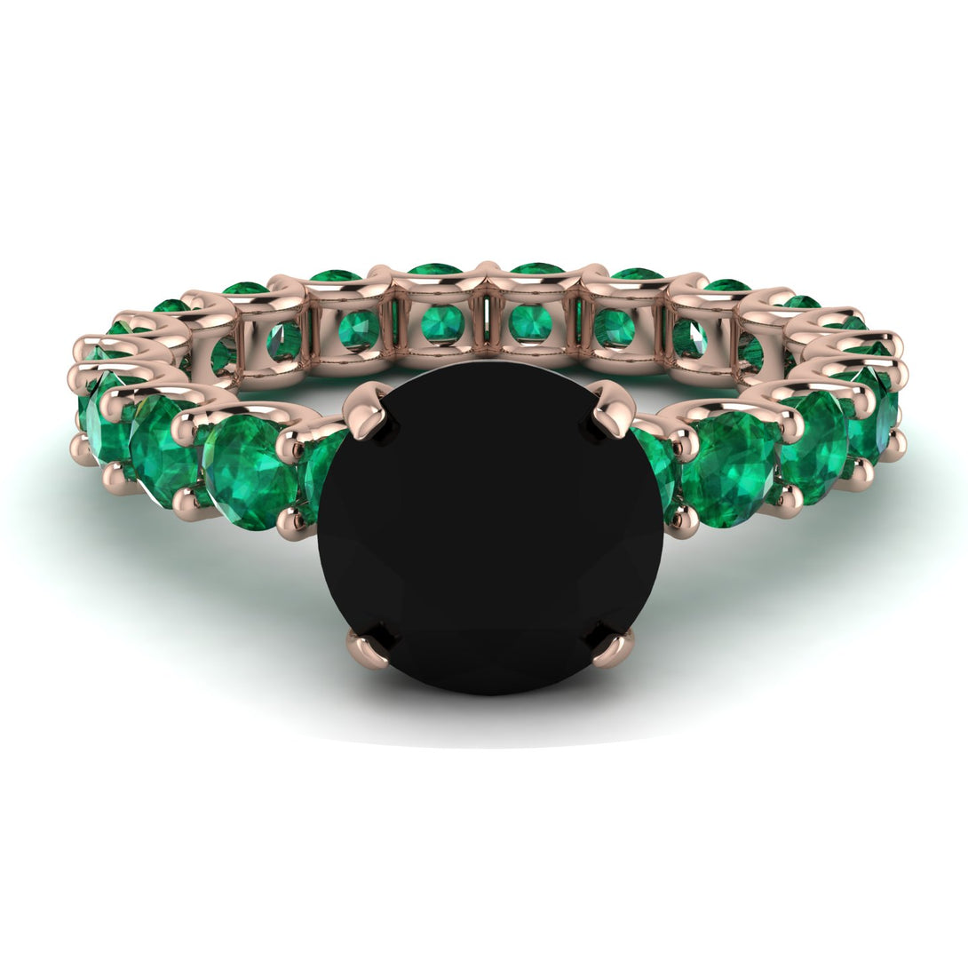 Fancy Black Diamond Engagement Ring - River No. 23