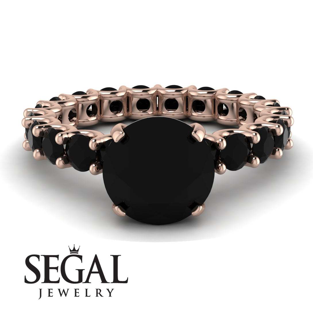 Fancy Black Diamond Engagement Ring - River No. 38