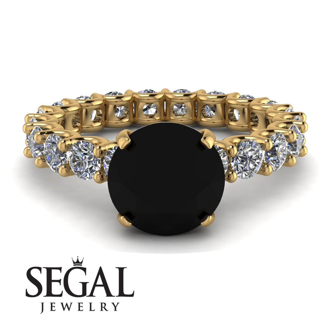 Fancy Black Diamond Engagement Ring - River No. 7