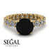 Fancy Black Diamond Engagement Ring - River No. 7