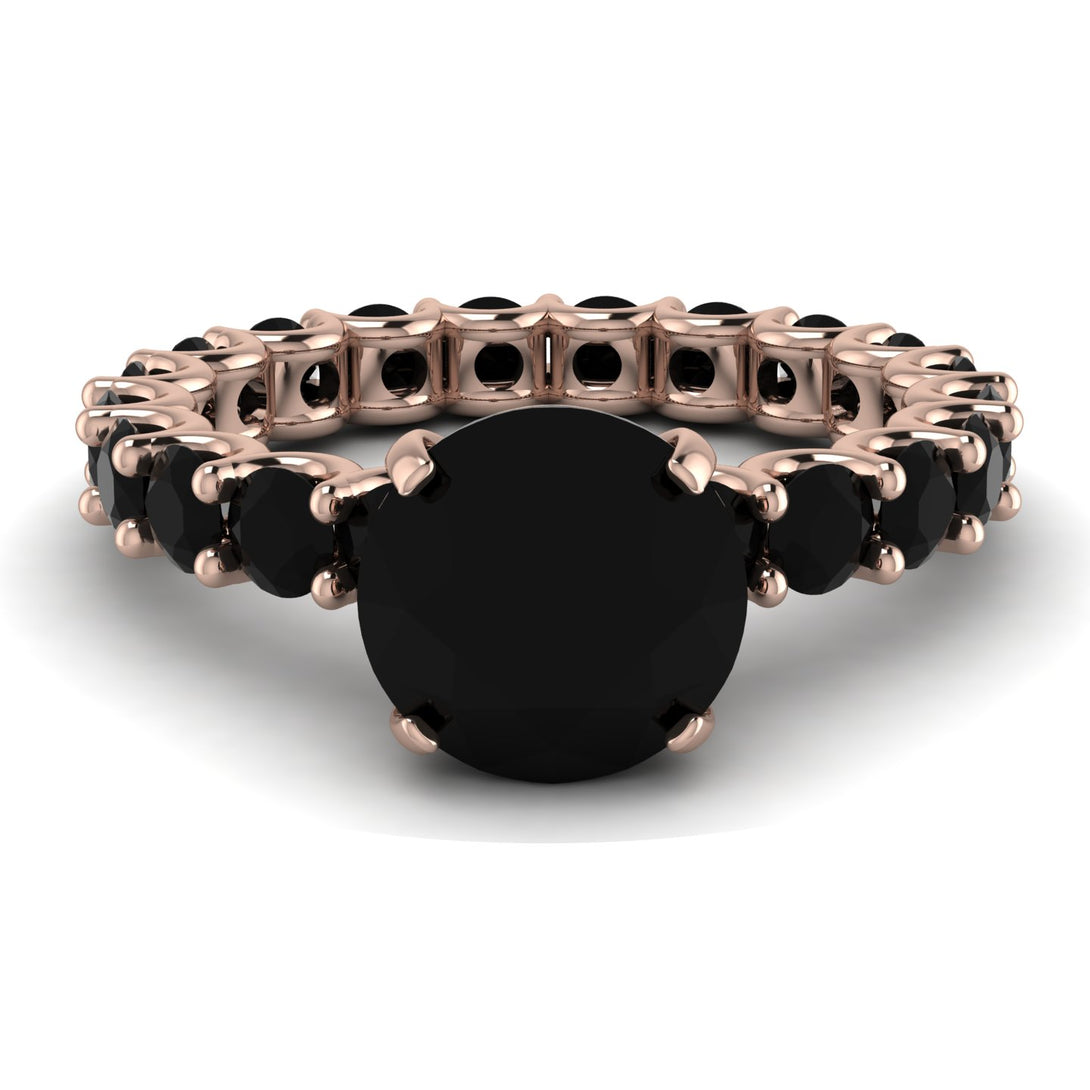 Fancy Black Diamond Engagement Ring - River No. 38