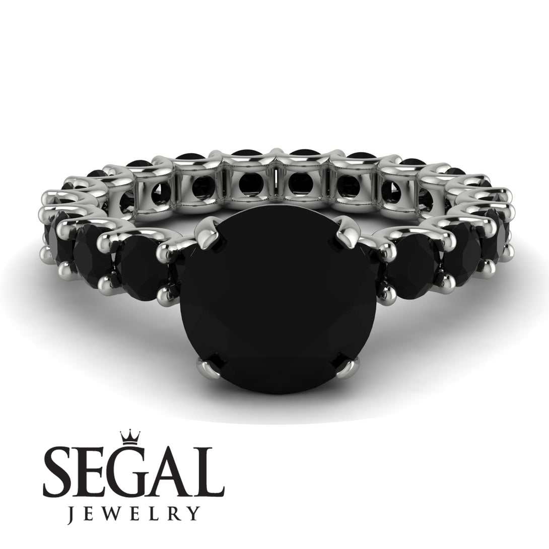 Fancy Black Diamond Engagement Ring - River No. 39