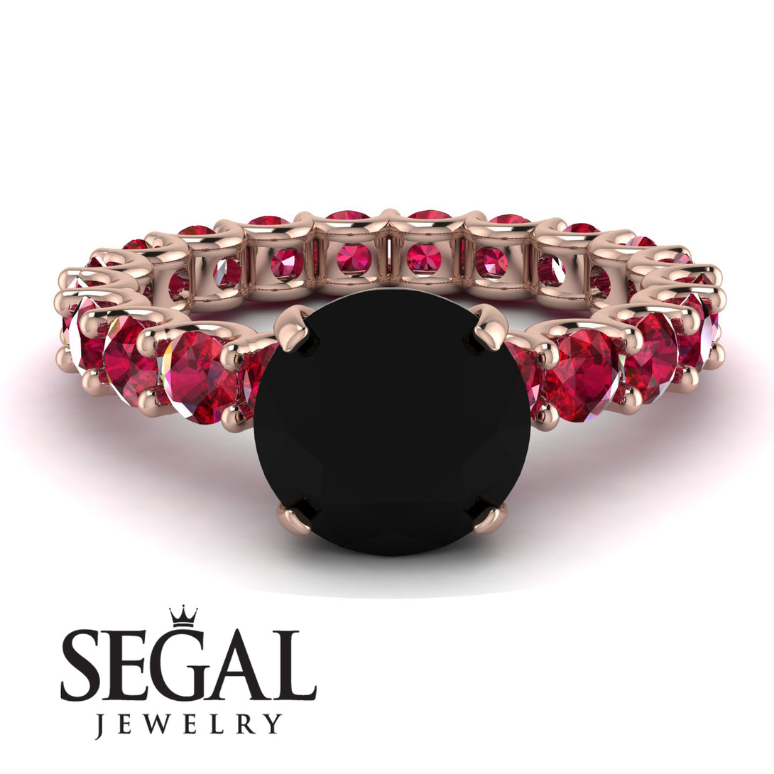 Fancy Black Diamond Engagement Ring - River No. 53