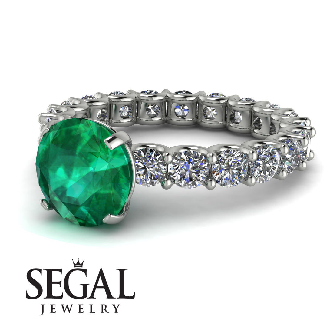 Fancy Emerald Engagement Ring - River No. 6