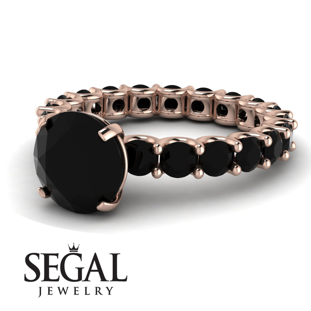Fancy Black Diamond Engagement Ring - River No. 38