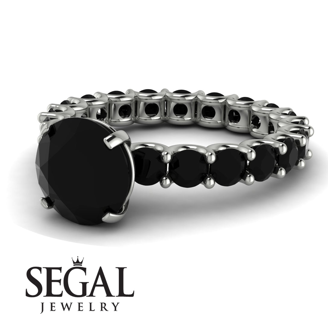 Fancy Black Diamond Engagement Ring - River No. 39