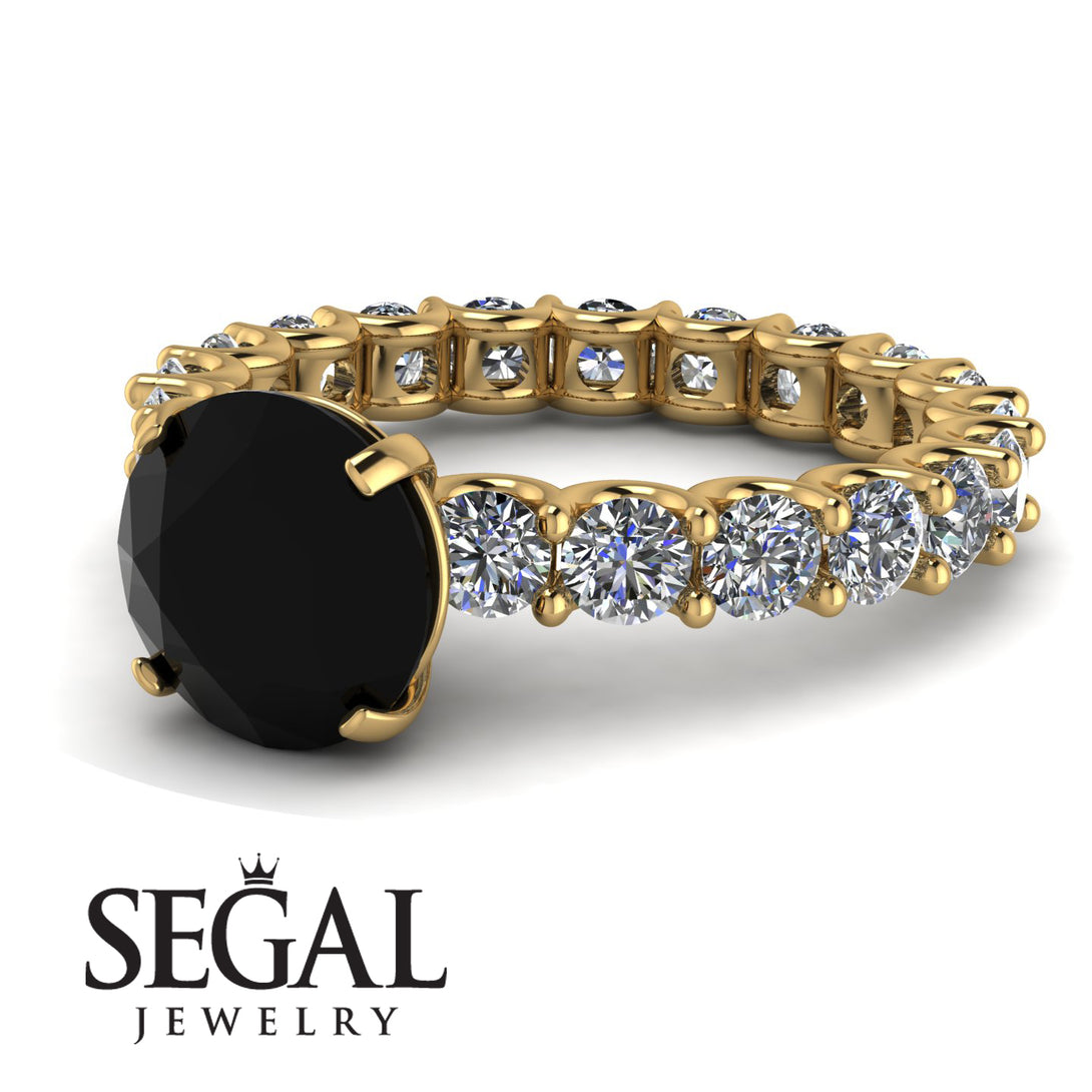 Fancy Black Diamond Engagement Ring - River No. 7