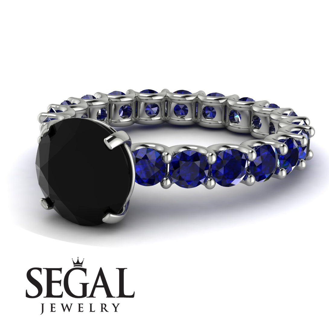 Fancy Black Diamond Engagement Ring - River No. 69