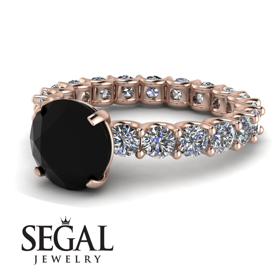Fancy Black Diamond Engagement Ring - River No. 8