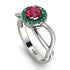Split Shank Halo Ruby Engagement Ring - Adriana No. 27