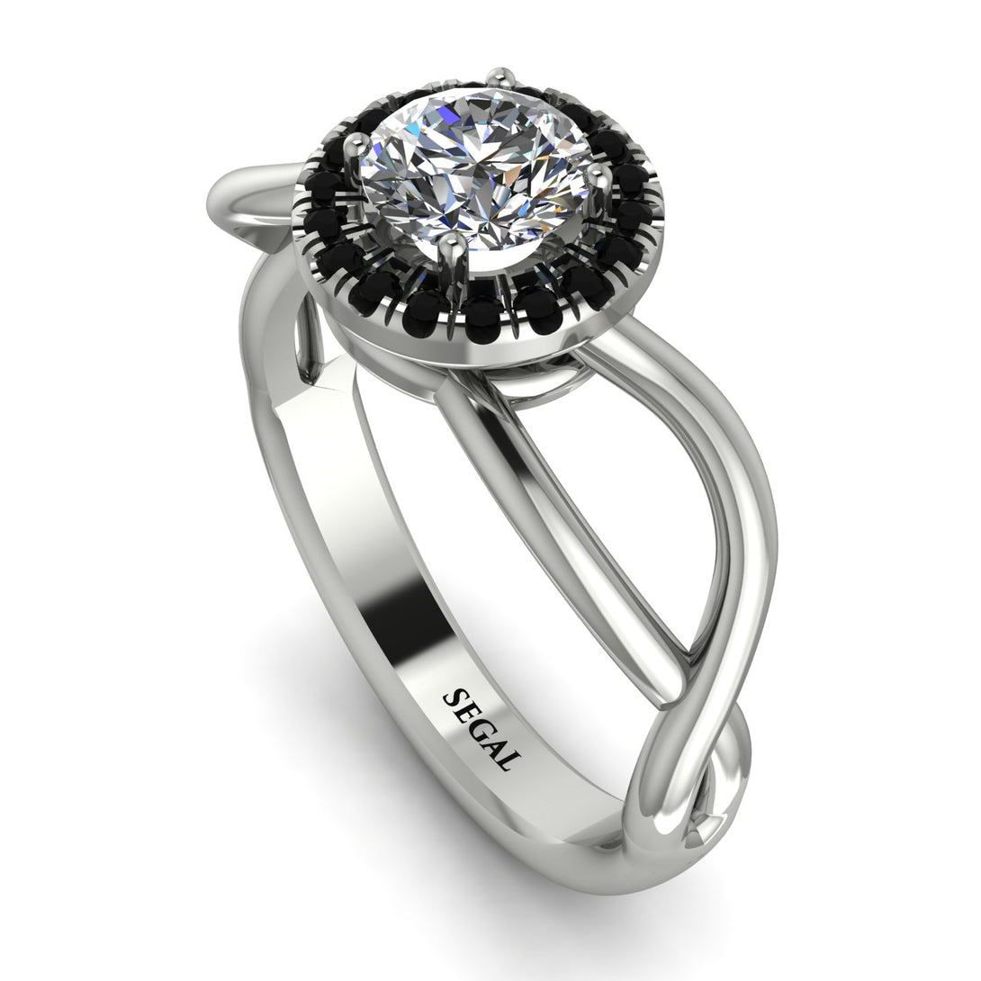 Split Shank Halo Diamond Engagement Ring - Adriana No. 33