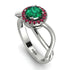 Split Shank Halo Emerald Engagement Ring - Adriana No. 51 image 1