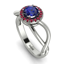 Split Shank Halo Sapphire Engagement Ring - Adriana No. 60 image 1