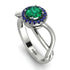Split Shank Halo Emerald Engagement Ring - Adriana No. 66 image 1